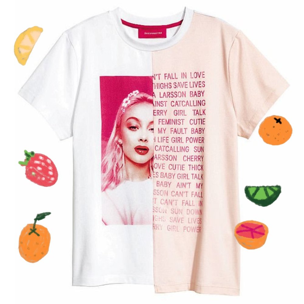 Zara Larsson x H&M Color Blocked t-shirt